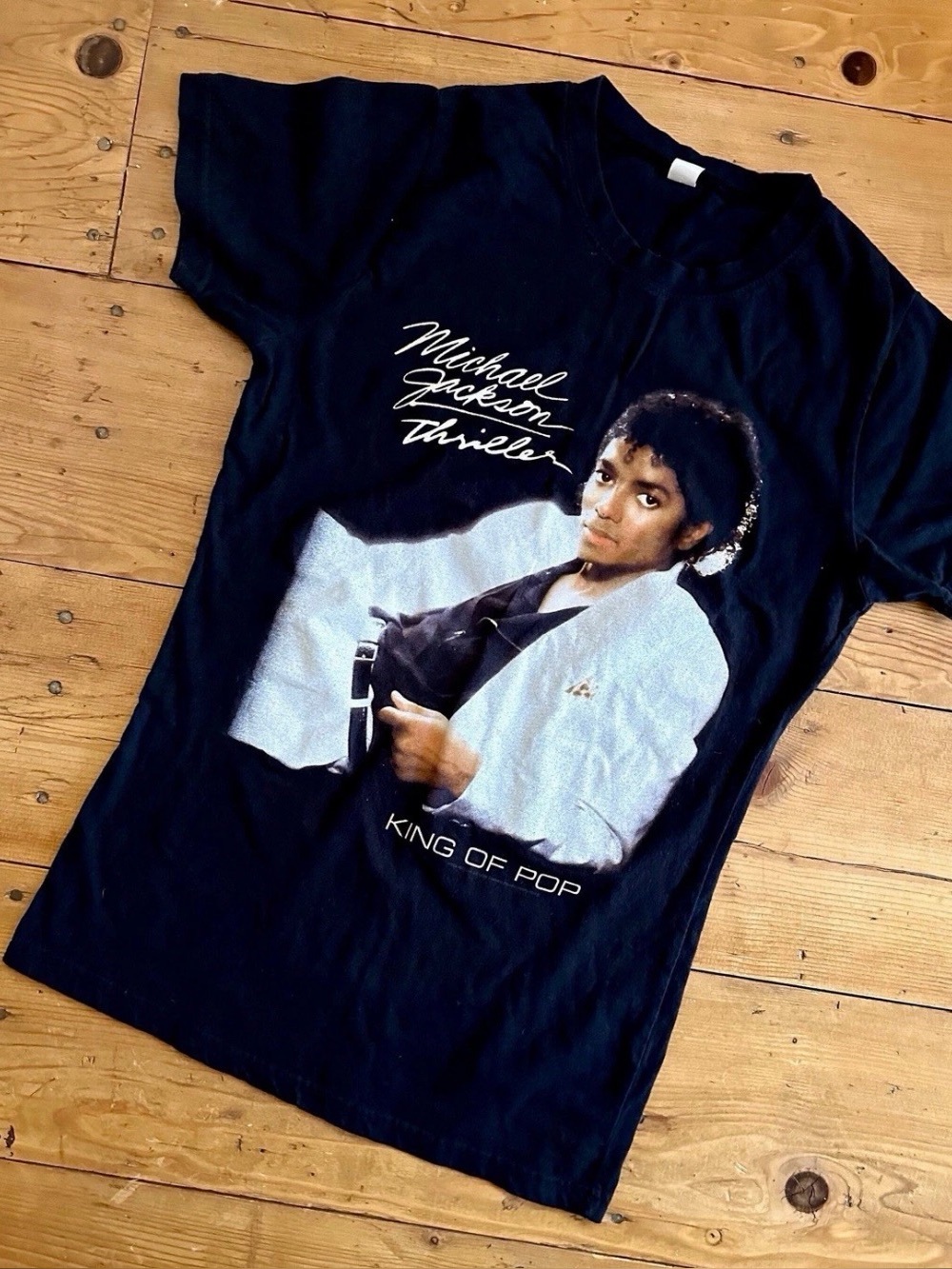 Michael Jackson Thriller Album Cover Graphic Girls T-Shirt Size Small